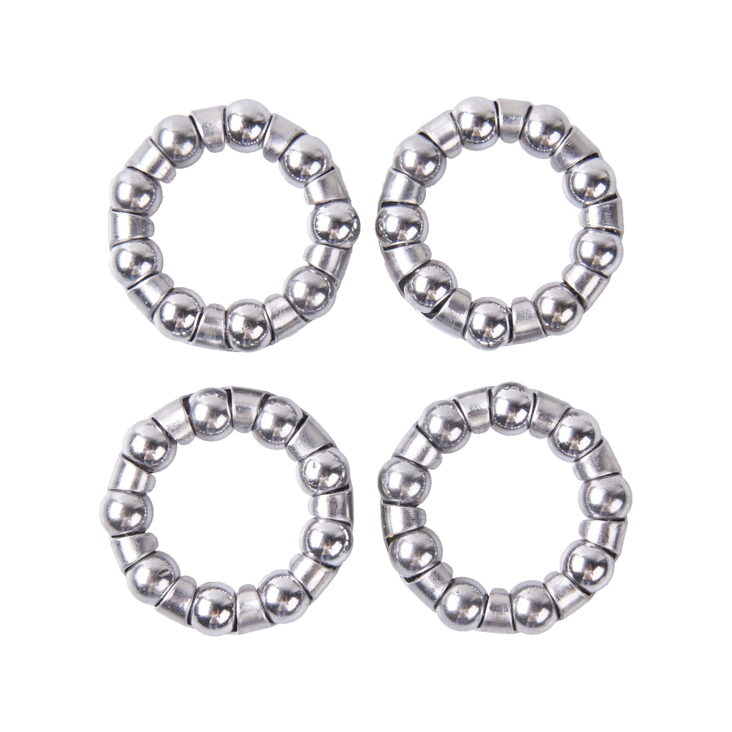 4 Pcs Bike Ball Bearing for Bottom Bracket,Bike Crank Ball Bearing Retainer,1/4" x 9 Balls,Bearing OD 1.14in,ID 0.75in