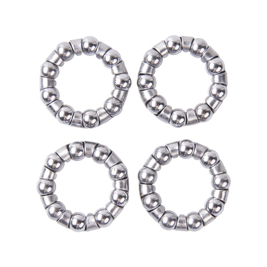 4 Pcs Bike Ball Bearing for Bottom Bracket,Bike Crank Ball Bearing Retainer,1/4" x 9 Balls,Bearing OD 1.14in,ID 0.75in