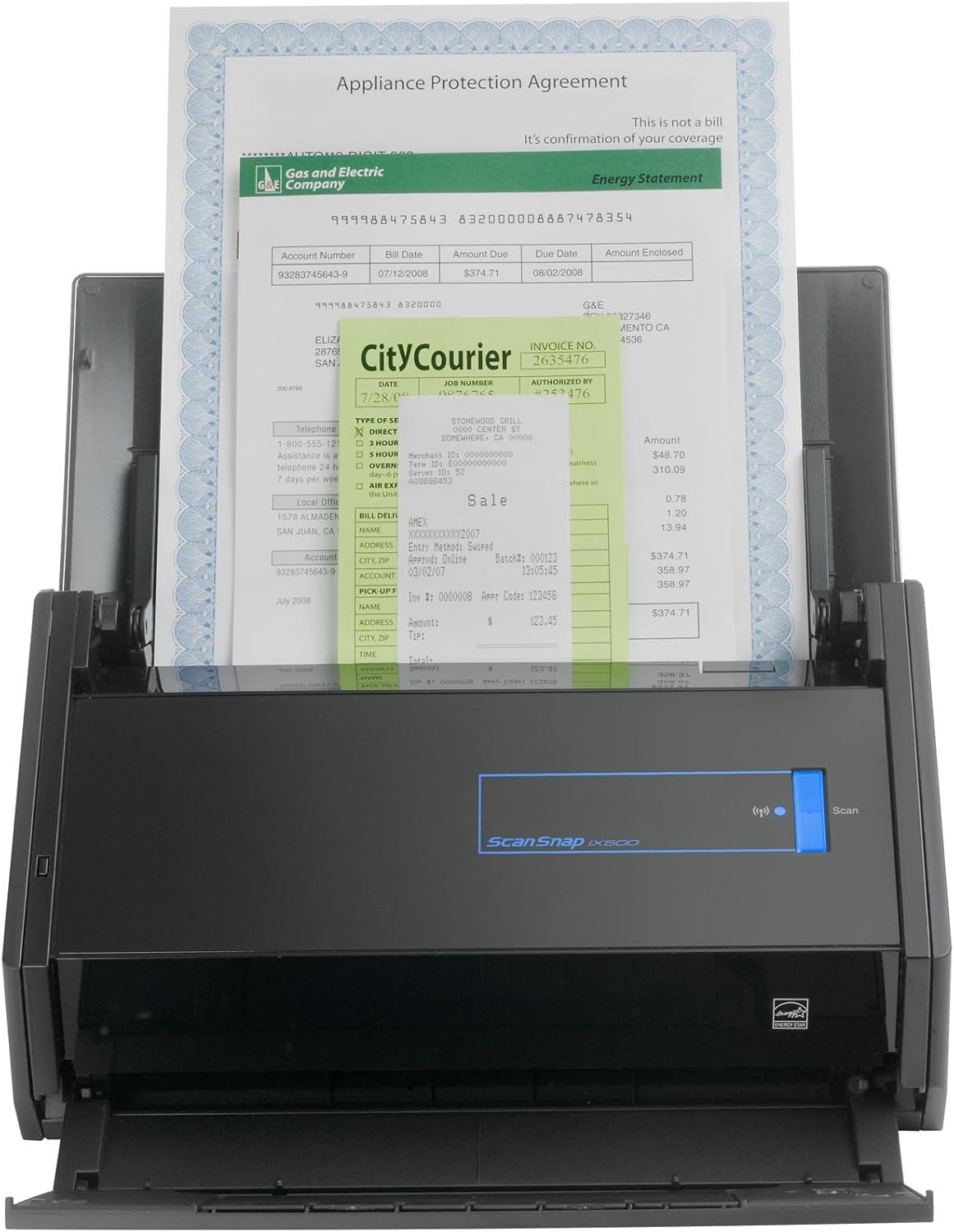FUJITSU IX500 Scansnap Document Scanner (PA03656-B305-R) - (Renewed),Black