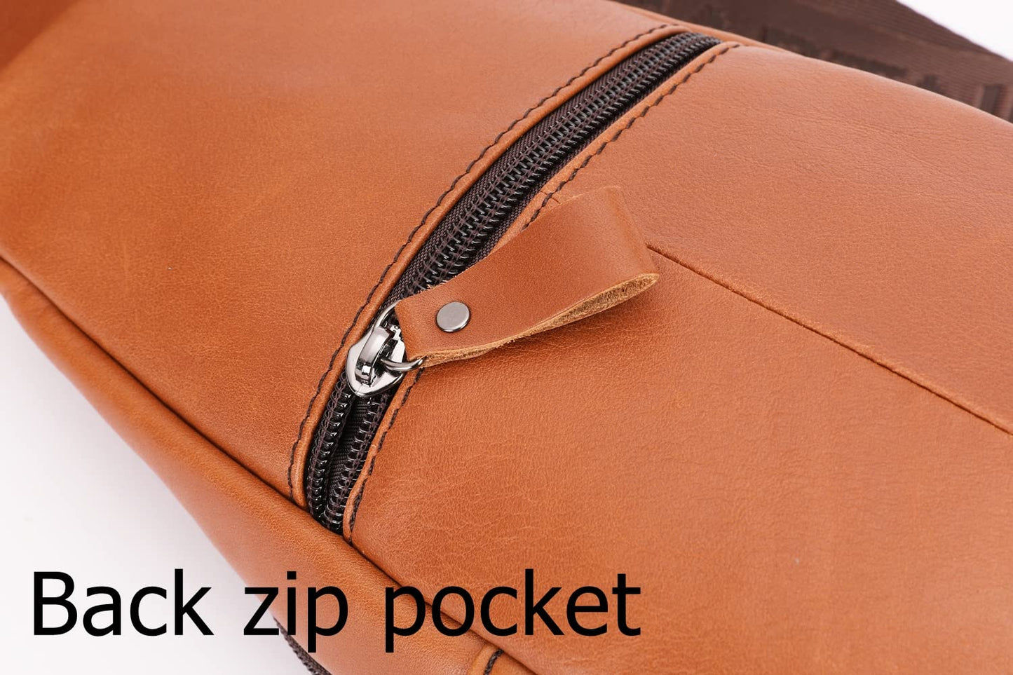BULLCAPTAIN Sling Bag Genuine Leather Crossbody Backpack Outdoor Travel Chest Bag Daypack (095-Brown3)