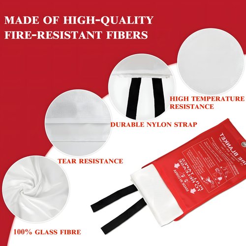 RZZLGY Emergency Fire Blanket HomeKitchen, Suitable for Emergency Fire Retardant, Protect Life Safety, 3 Packs Cover More Comprehensive, Kitchen, Car, Office, Warehous.
