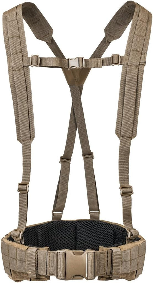 Tasmanian Tiger Warrior Belt MK III, Tactical Battle Belt, MOLLE Webbing, Chest Strap Carrying System, Medium, Olive (TT-7655-331-M)