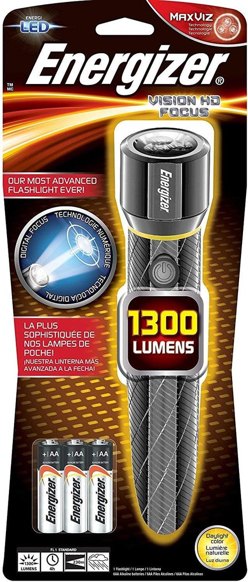 Energizer LED Metal Flashlight, 1300 Lumens