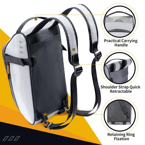 WOTOW Bike Rear Rack Bag - 10L Large Full Reflective Waterproof Trunk Bag, Multifunctional Bicycle Ebike Back Seat Cargo Carrier with Shoulder Strap(Full Reflective)