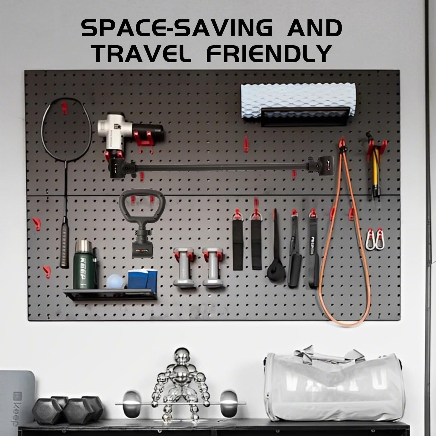 Acefuture Hyperbell Dumbbell Converter - Convert Dumbbells to Barbell Set and Kettlebell for Home Fitness - Adjustable & Up to 200 lb Capacity Weight Barbell for Weight Lifting (Barbell Converter)