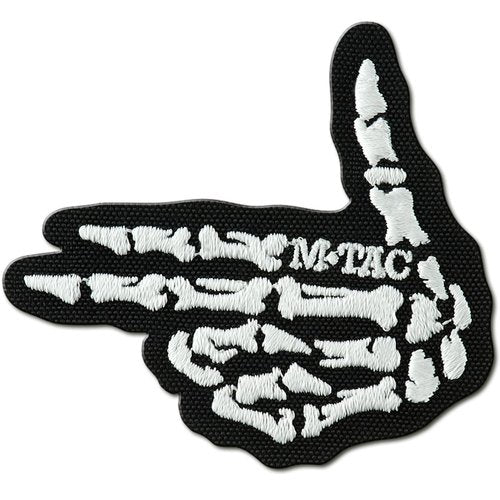 M-Tac Morale Patches - Embroidery Skeleton Hand - Skull Ghost Skeleton Finger - Morale Badge for Tactical Military Army Gear with Hook Fastener (Shooter)