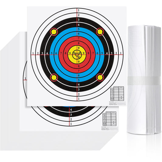 Fainne 200 Sheets Paper Shooting Range Targets for Pistol 12 x 12 Inch High Visibility Target Paper Bulk for Hunting Accessories Indoor Outdoor Shooting Practice(Circular)
