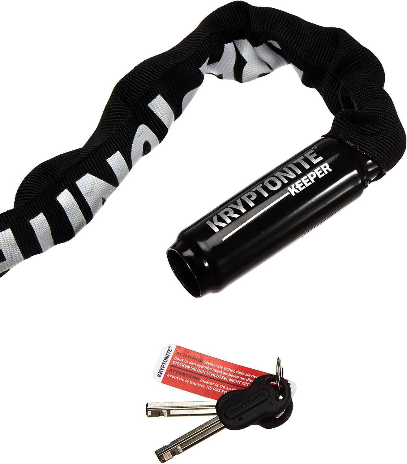 Kryptonite Keeper 712 Bike Chain Lock, 4 Feet Long Heavy Duty Anti-Theft Bicycle Chain Lock with Keys for Bike, Motorcycle, Scooter, Bicycle, Door, Gate, Fence,Black