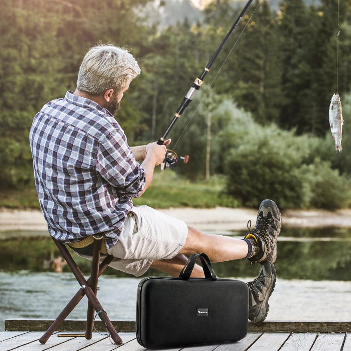 Fishing Rod and Reel Combo Telescopic Pole Set with Fishing Line, Fishing Lures Kit and Carrier Bag for Sea Saltwater Freshwater (A-Full Kit with Carrier Bag, 2.1M-6.89FT)