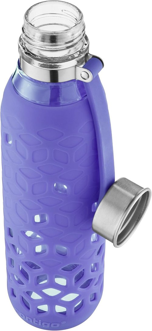 Contigo Purity Glass Water Bottle, 20oz, Scuba