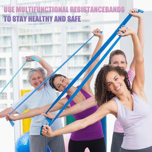 Resistance Bands for Physical Therapy Women, Extended 6.9FT Exercise Stretch Bands for Yoga, Pilates, Rehab, Fitness and Strength Training, Elastic Workout Bands with Training Poster