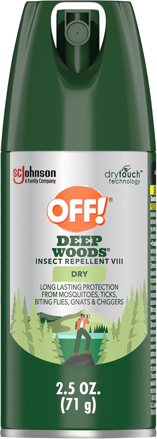 OFF! Deep Woods Insect Repellent Aerosol, Dry, Non-Greasy Formula, Bug Spray with Long Lasting Protection from Mosquitoes and Ticks, 2.5 oz (Pack of 12)