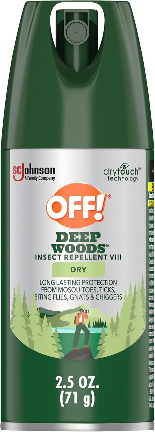 OFF! Deep Woods Insect Repellent Aerosol, Dry, Non-Greasy Formula, Bug Spray with Long Lasting Protection from Mosquitoes and Ticks, 2.5 oz (Pack of 12)