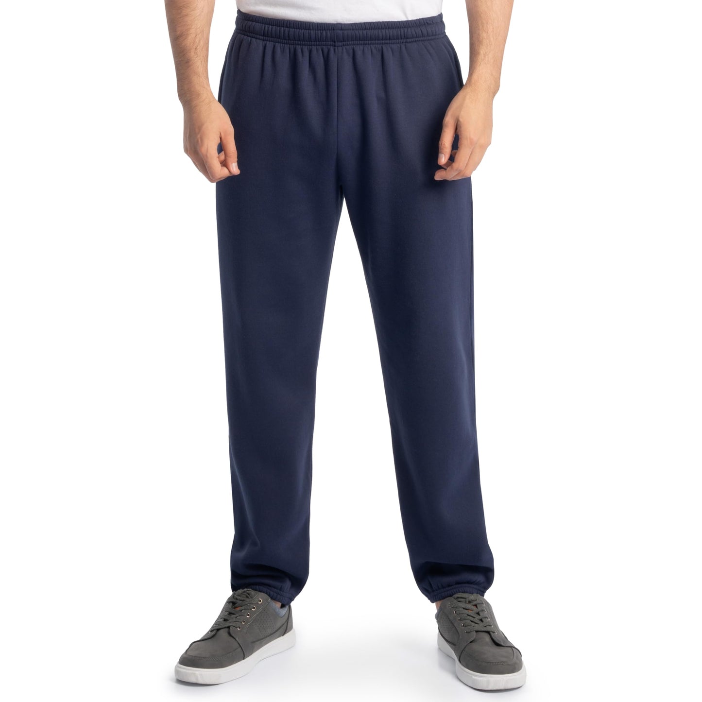 Fruit of the Loom mens Eversoft Fleece & Joggers (Regular Big Man) Sweatpants, Elastic Bottom - Navy, Medium US