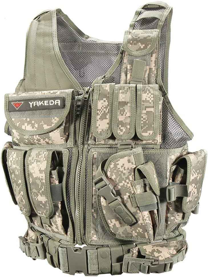 YAKEDA Tactical Vest for Adults - Ultra-Light, Breathable Airsoft Training Gear