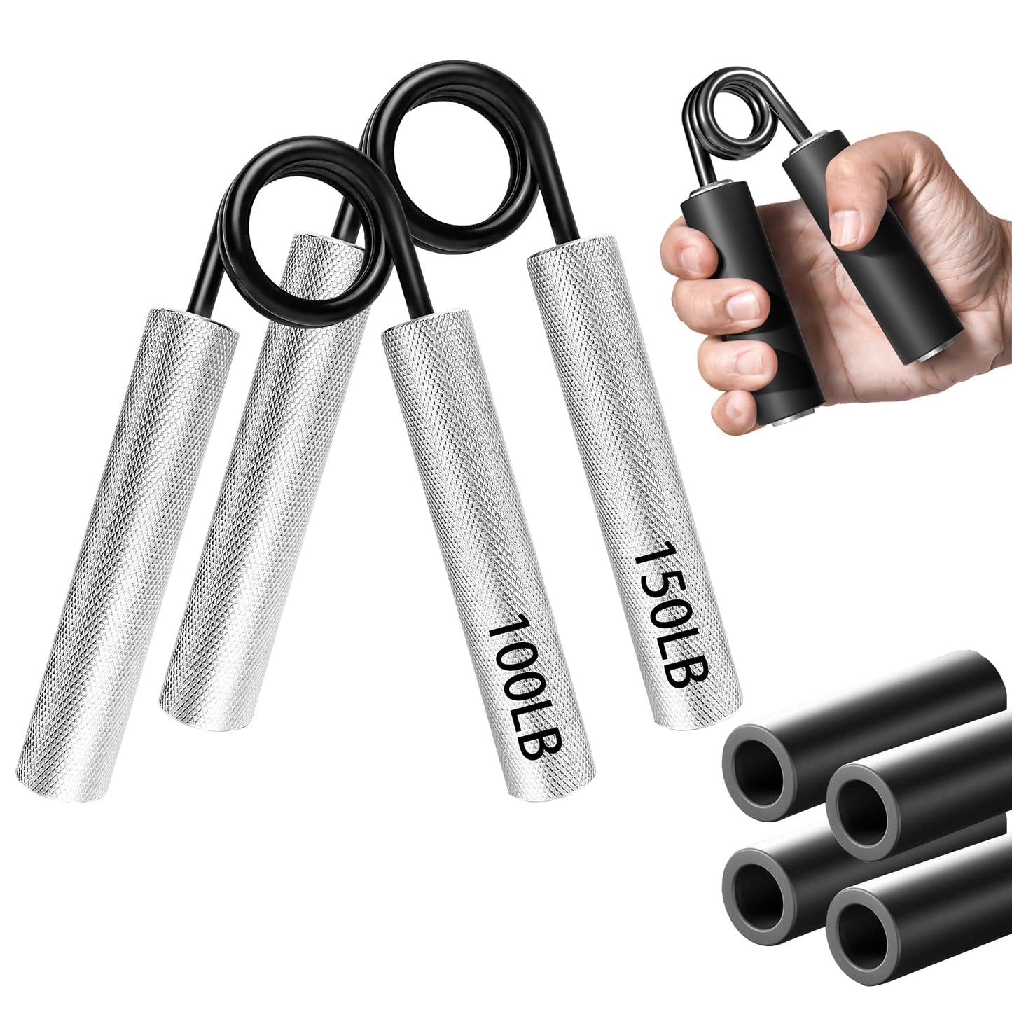 FLYFE Grip Strength Trainer, Hand Grip Strengthener, 2 Pack(100+150LB)