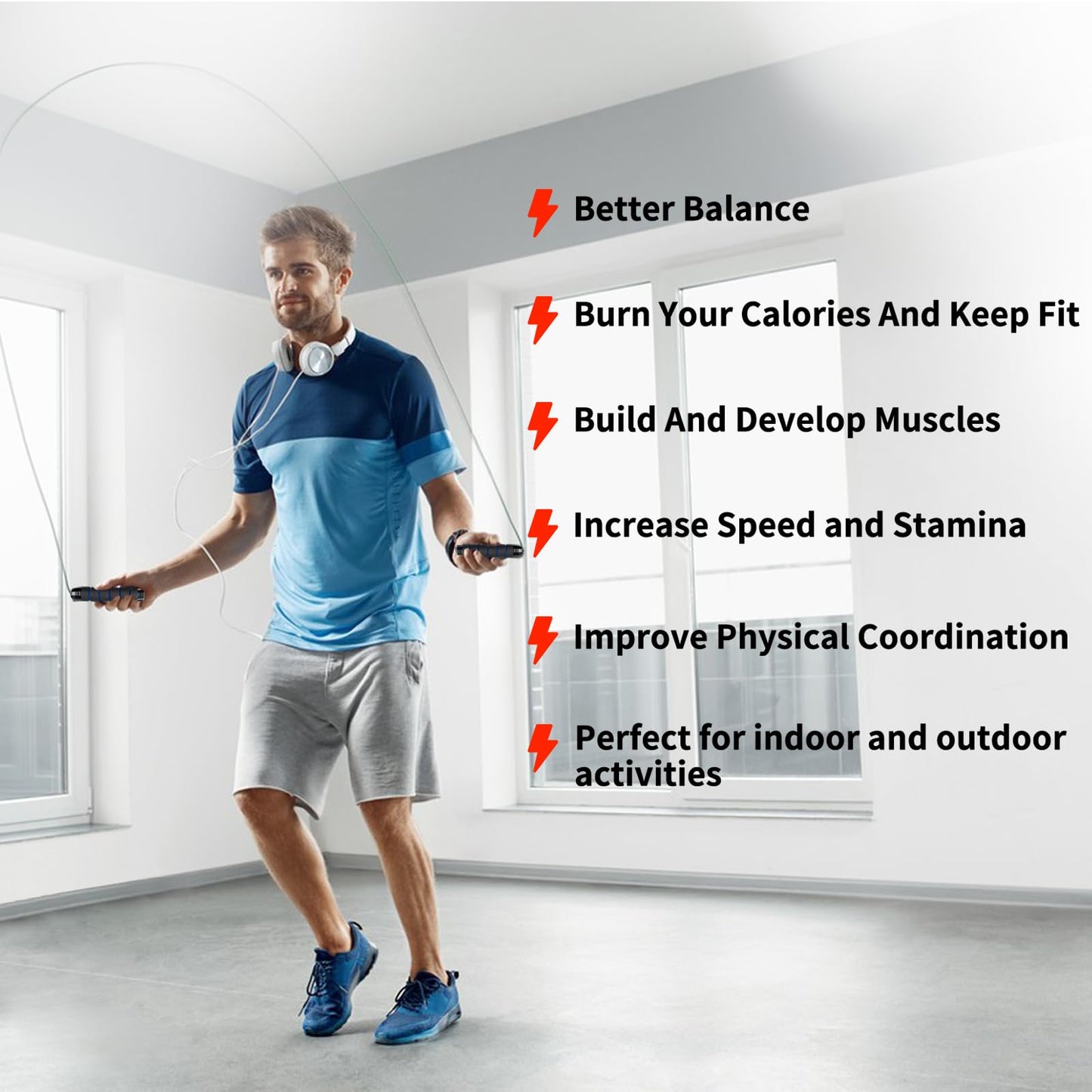 IHEPYQ Soccer Agility Training Equipment Set, 12 Rung 20Ft Agility Ladder, 12 Disc Cones,Solo Soccer Trainer, Jump Rope - Speed Training Equipment for Soccer Football Basketball-Blue