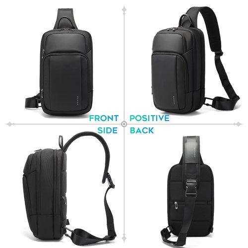 BANGE Sling Bag, Waterproof Shoulder bags with Pad Compartment, Crossbody Backpack for Men