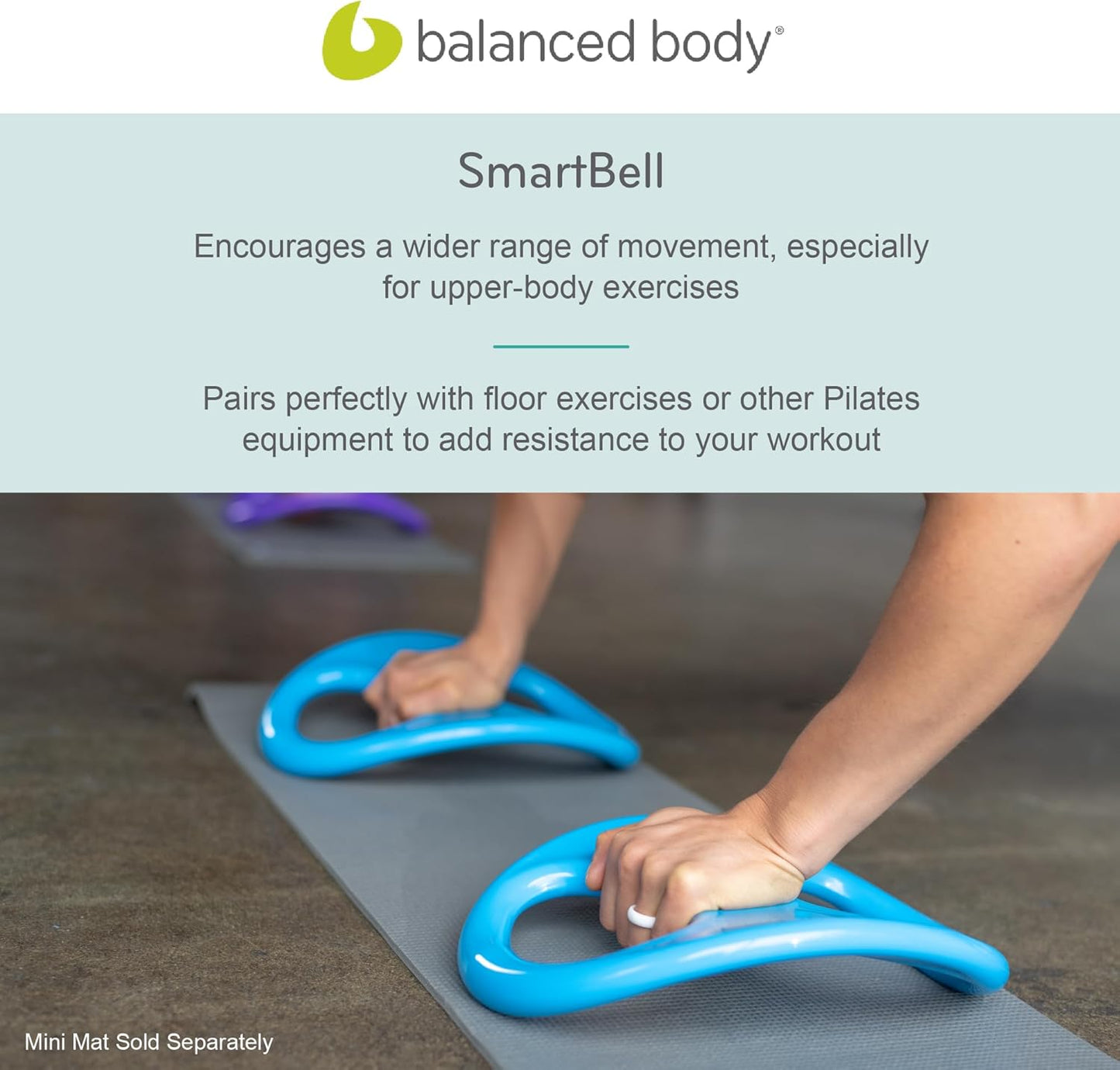 SmartBell Ergonomic Pilates Dumbbell - Two-Handed Exercise Weight for Home Gym