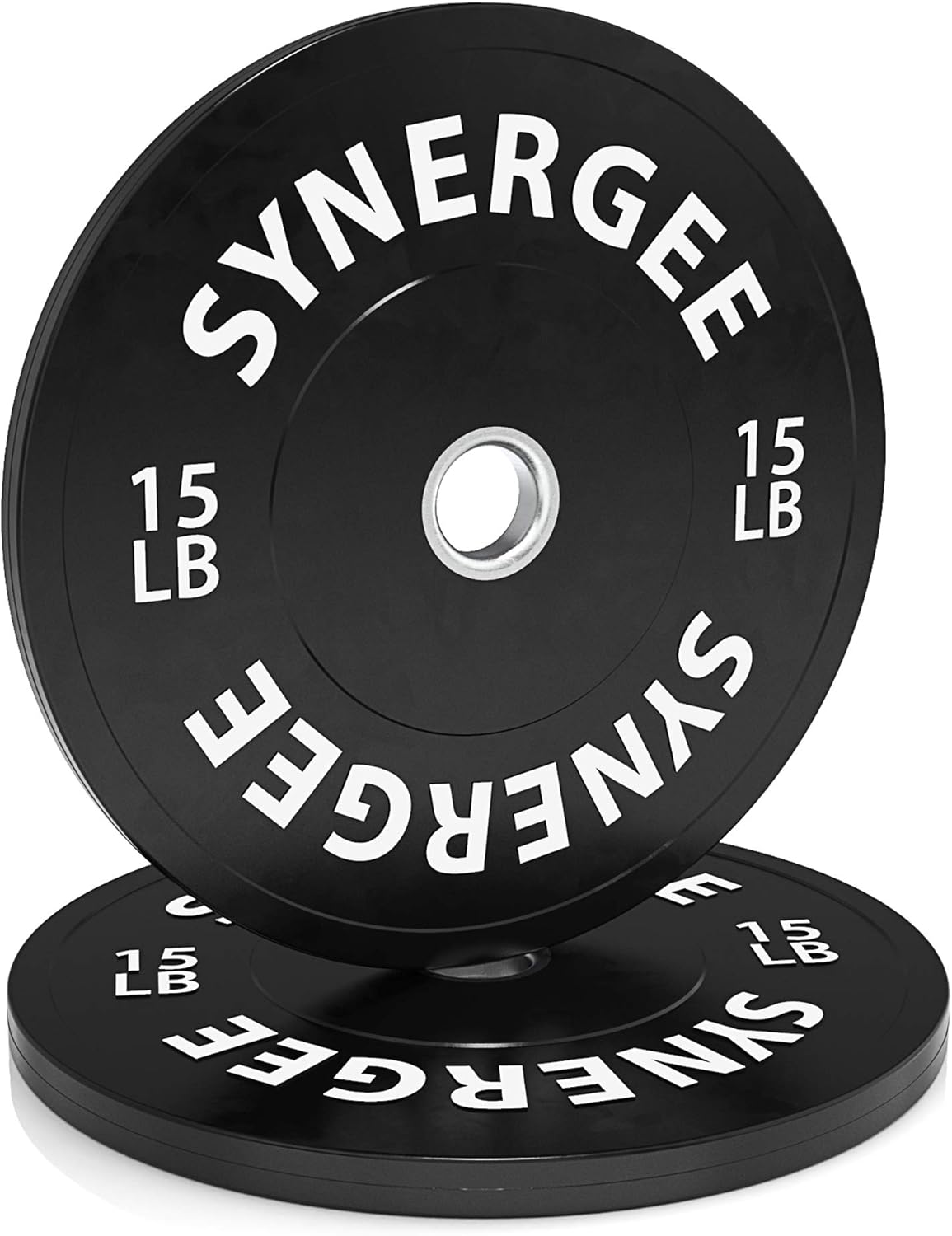 Synergee Bumper Plates – Durable Olympic Weight Plates, Low-Bounce Rubber for Strength Training, Powerlifting, and Functional Workouts.