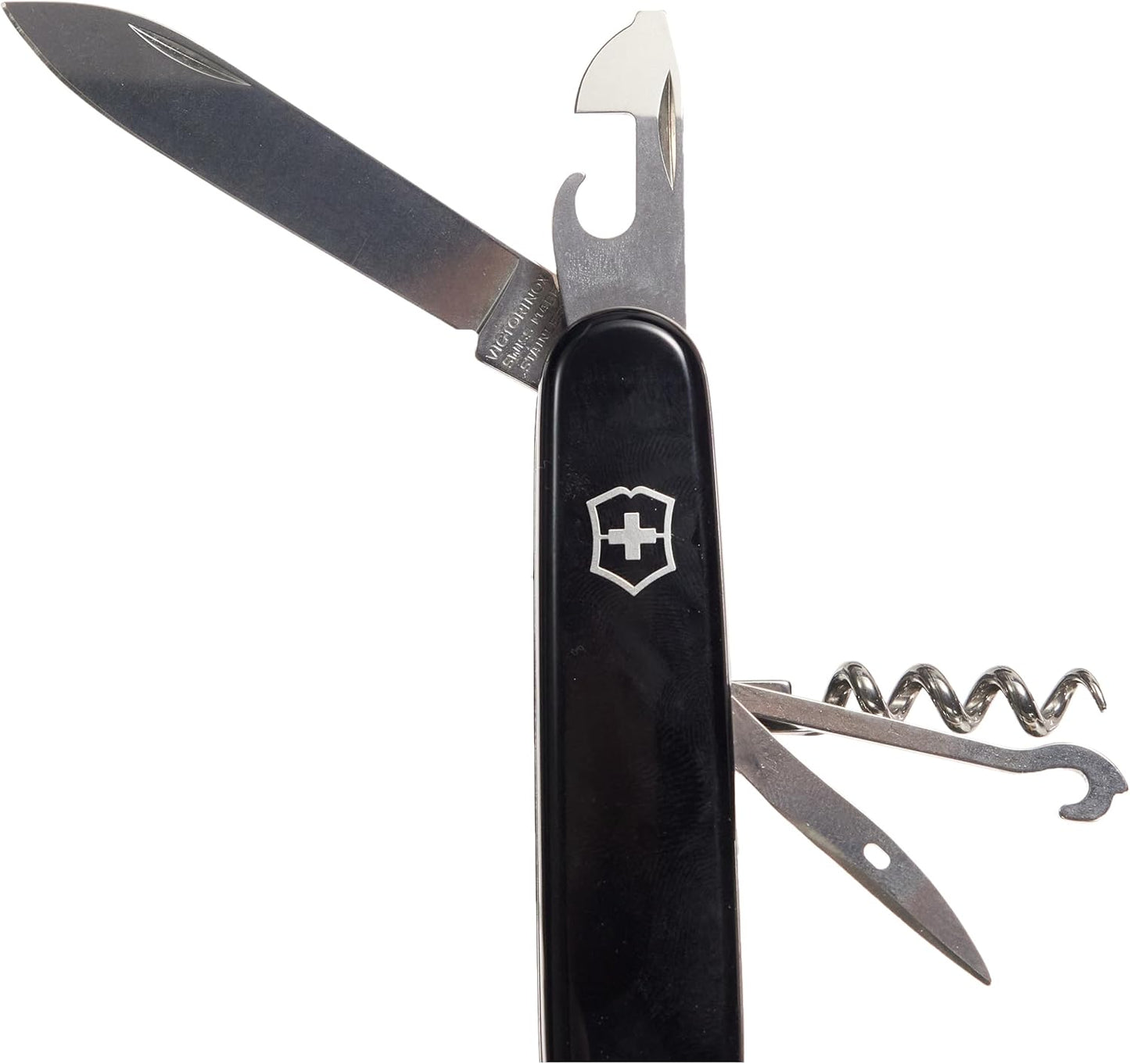 Victorinox Climber Swiss Army Knife, 14 Function Swiss Made Pocket Knife with 2 Blades, Corkscrew and Screwdriver - Black