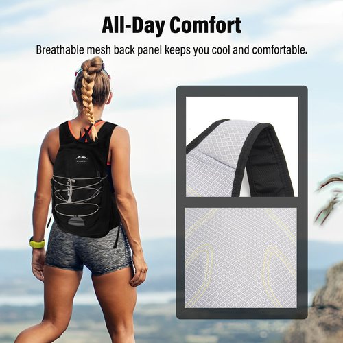 Madrigal Lightweight Hydration Backpack for Running & Hiking – Running Vest – 2L Water Bladder, Adjustable Fit, Breathable Mesh for Outdoor Sports & Activities(Black)