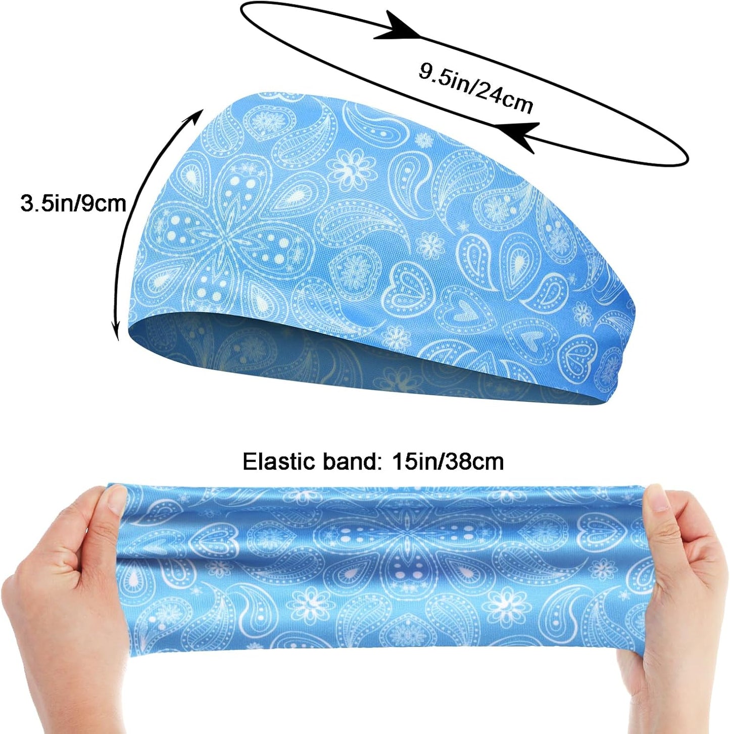 Men's 9-Pack Sports Headbands | Stretchy Sweatbands for Running & Workouts