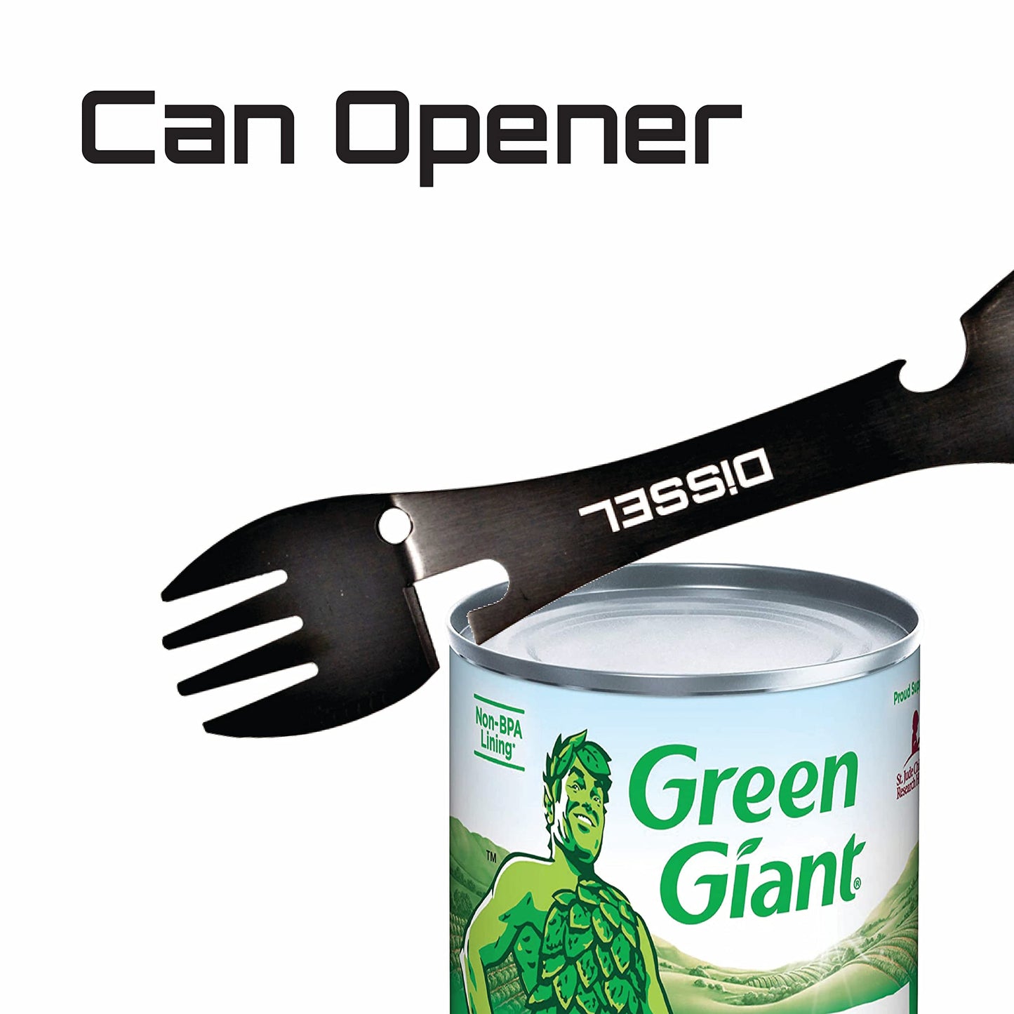 Camping Spork Utensil Set - DiSSEL Stainless Steel Adaptive Utensils, Long Handle Backpacking Spoon & Metal Spork, Lightweight & Durable Camping Utensils for Outdoor Adventures