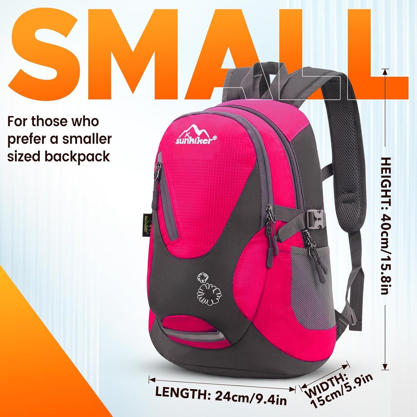 sunhiker Cycling Hiking Backpack Water Resistant Travel Backpack Lightweight SMALL Daypack M0714
