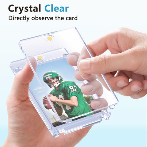 SAMYUCHO 100ct Magnetic Card Holder, 35pt Magnetic Card Holders for Trading Cards Display Case Protectors Sleeves Hard Plastic Cover for Sports Game Cards