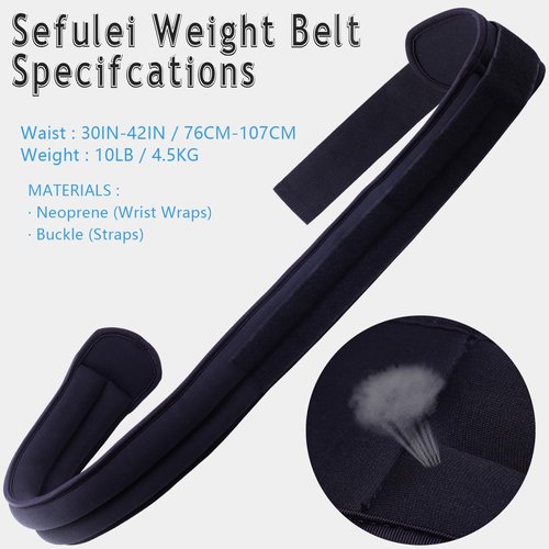 Sefulei Weighted Belt 30"-42"Adjustable Sport Fitness Belt for Abs Strengthening Workout Body Shaping Core and Weight Loss (Basis 10LB)