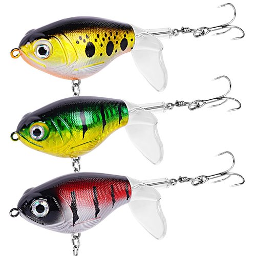 SMMYMGF Topwater Fishing Lures with Rotating Tail, Freshwater and Saltwater Hard baits kit for Bass Catfish Pike Perch etc.