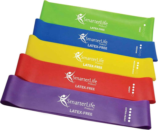 SmarterLife Resistance Bands - Latex-Free Exercise Bands for Home Gym & Weight Loss, 5 Extra Wide Booty Bands for Men & Women
