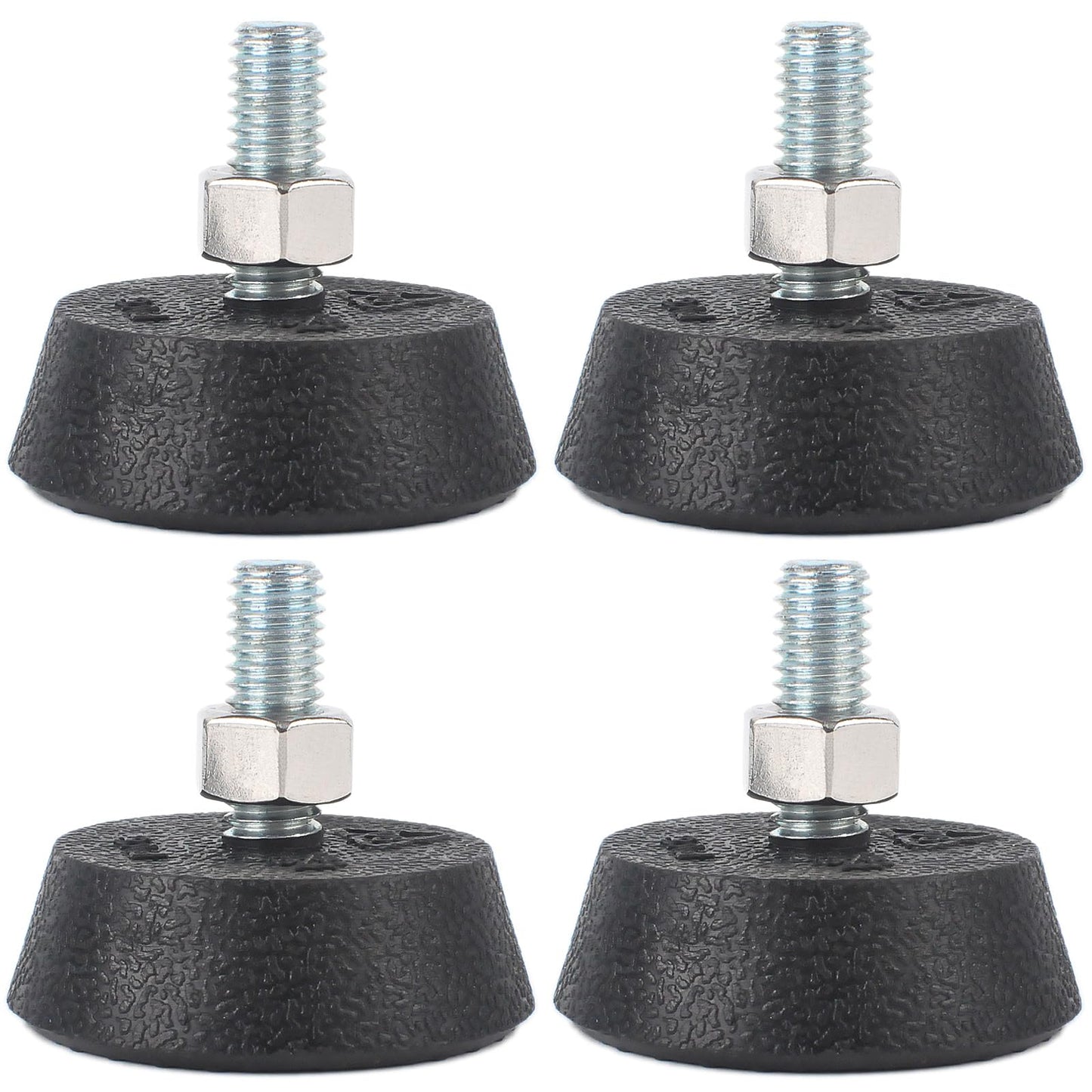 (4 Pack) for Peloton Exercise Bike Support Foot Pad, Upgraded Stainless Steel 3/8" Leveling Screws, Rubber Swivel Non-Slip Shock-Absorbing, Easy Install Replacement Parts