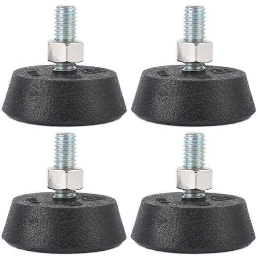 (4 Pack) for Peloton Exercise Bike Support Foot Pad, Upgraded Stainless Steel 3/8" Leveling Screws, Rubber Swivel Non-Slip Shock-Absorbing, Easy Install Replacement Parts