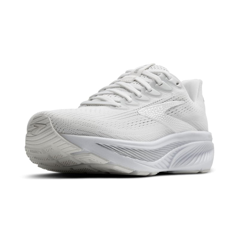 Brooks Women’s Ghost 17 Neutral Running Shoe - White/White/Grey - 12 Medium