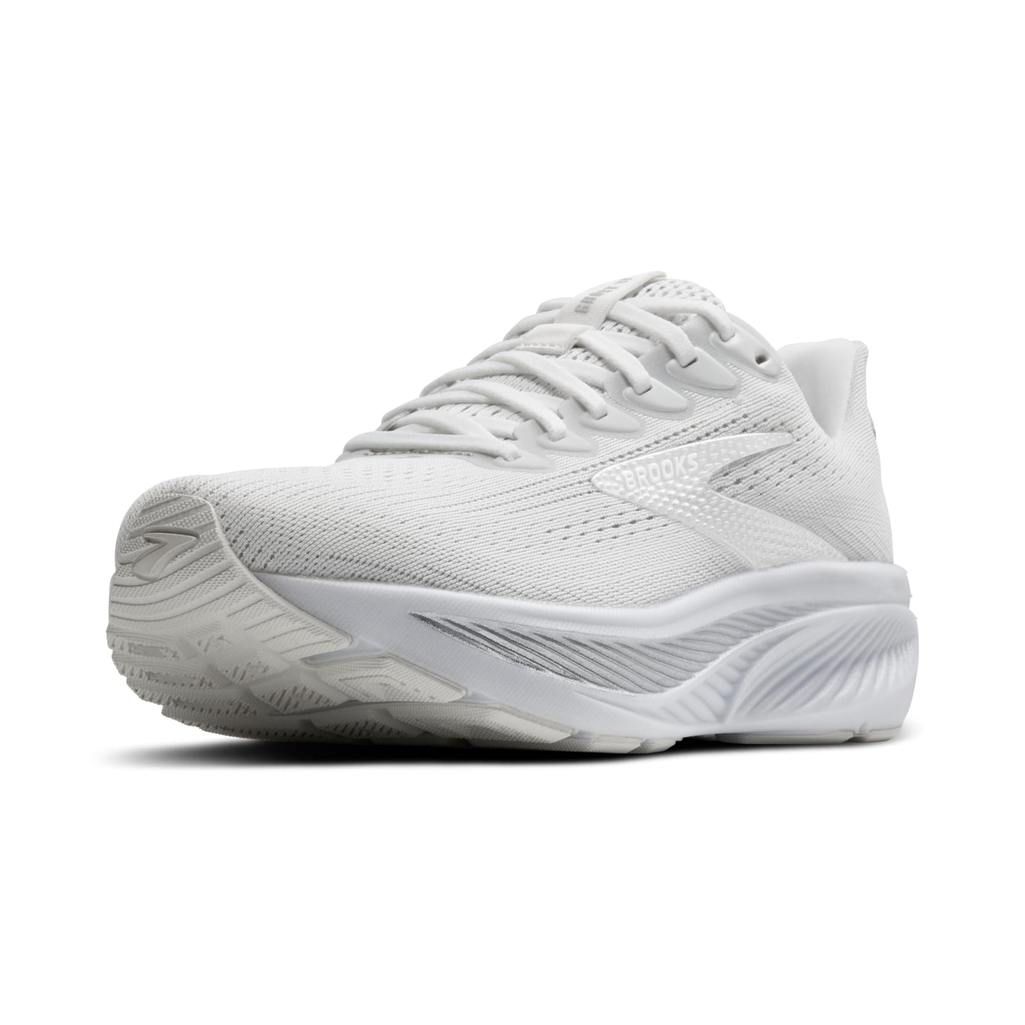 Brooks Women’s Ghost 17 Neutral Running Shoe - White/White/Grey - 12 Medium