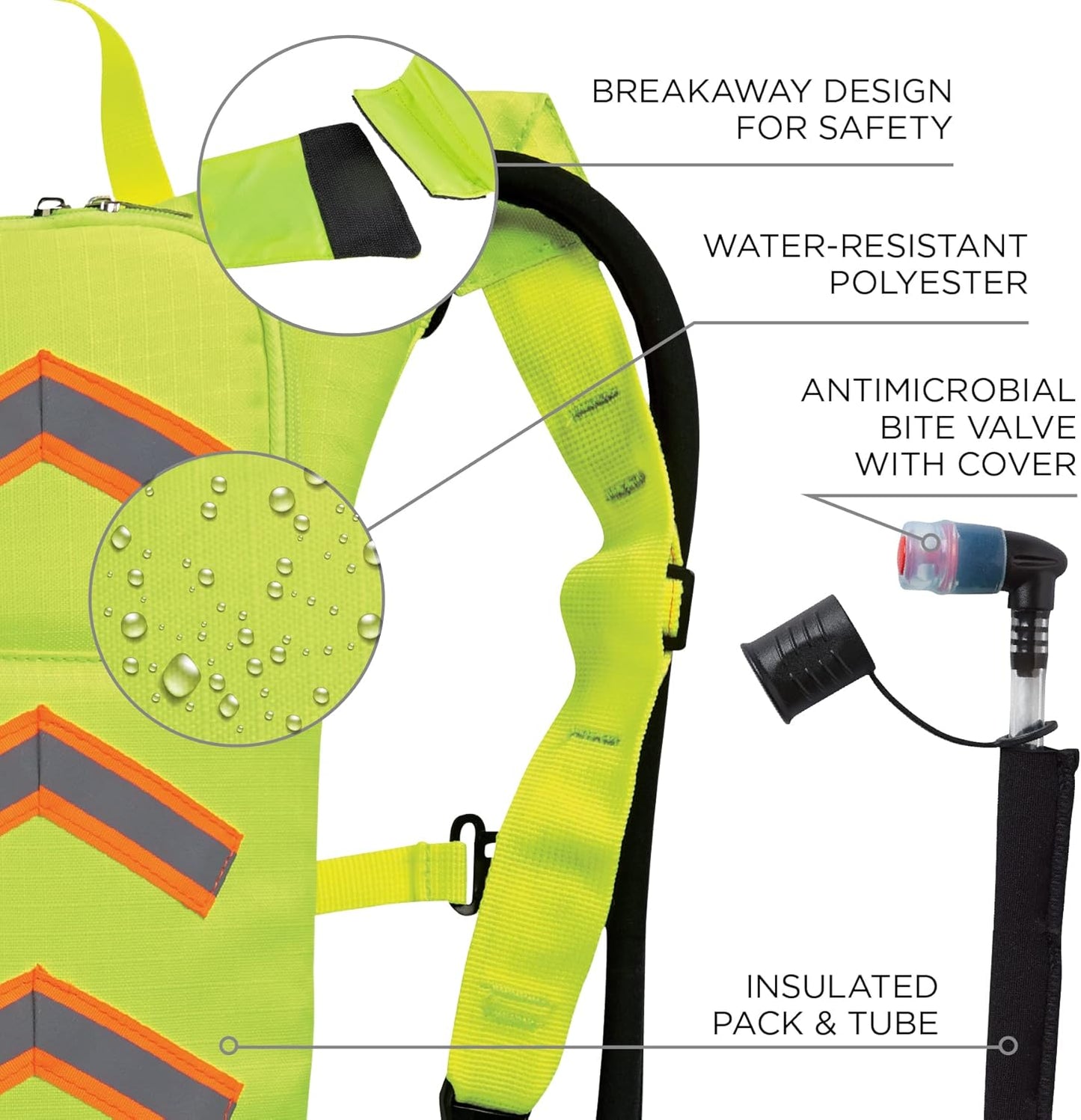 Ergodyne Chill-Its 5155HV High Visibility Low Profile Hydration Pack, Orange
