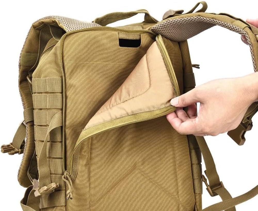 REEBOW GEAR Military Tactical Backpack for Men Large 34L Army 3 Day Assault Pack Molle Bag Backpacks (34L, Black)