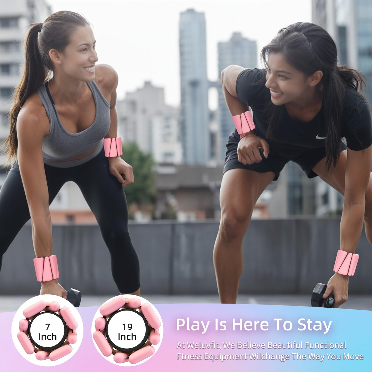 Adjustable Wearable Pilates Wrist & Ankle Weights For Women & Men | Arm & Leg Weights Silicone Wrist Bangles For Home Gym Workout, Travel, Yoga, Barre, Strength Training-Set Of 2 Weights (1lb Each)