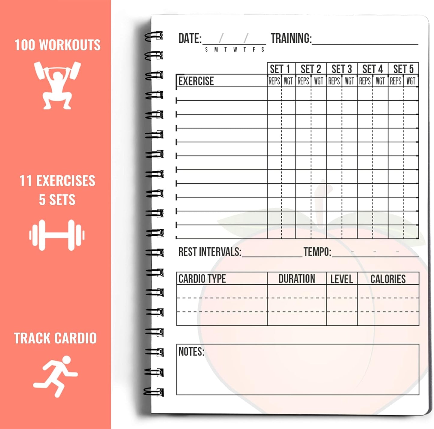 Workout Planner for Daily Fitness Tracking & Goals Setting - A5 Size, 6” x 8”, Charcoal Gray - Men & Women Personal Home & Gym Training Diary - Log Book Journal - by Workout Log Gym