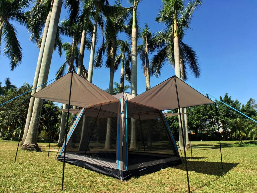 4-Season Hasika Camping Tent with Floor - 8x8ft Large Mesh Shelter for Outdoors