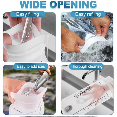 CHERAINTI Hydration Bladder - 2L Water Bladder for Backpack, Large Opening Leak Proof 2 Liter Water Reservoir Storage Bag, Hydration Pack Replacement for Outdoor Hiking Camping Cycling Running