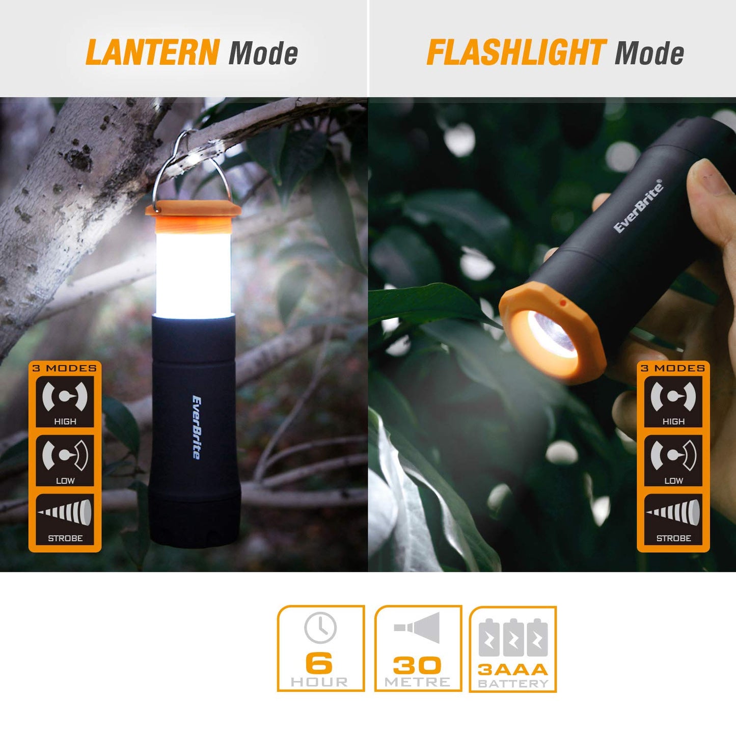 EverBrite 2-in-1 Mini Lanterns and LED UV&White Light Flashlight