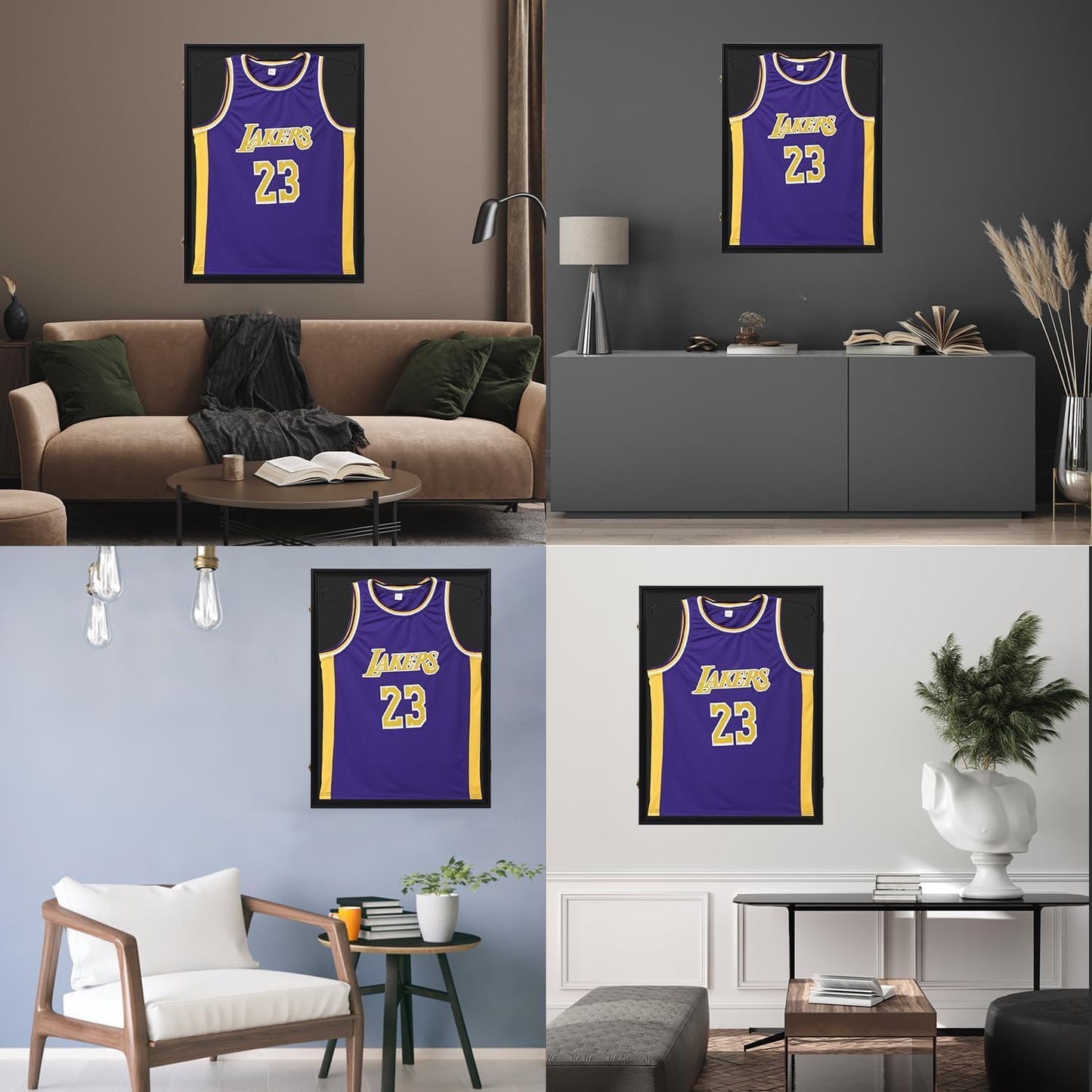 WORKOOT Jersey Frame Display Case, Jersey Frame, Shadow Box, Jersey Shadow Box Lockable with 98% UV Protection, Acrylic Glass, Hangers, Wall Mount for Sports Shirts & Uniforms (3 Pack)