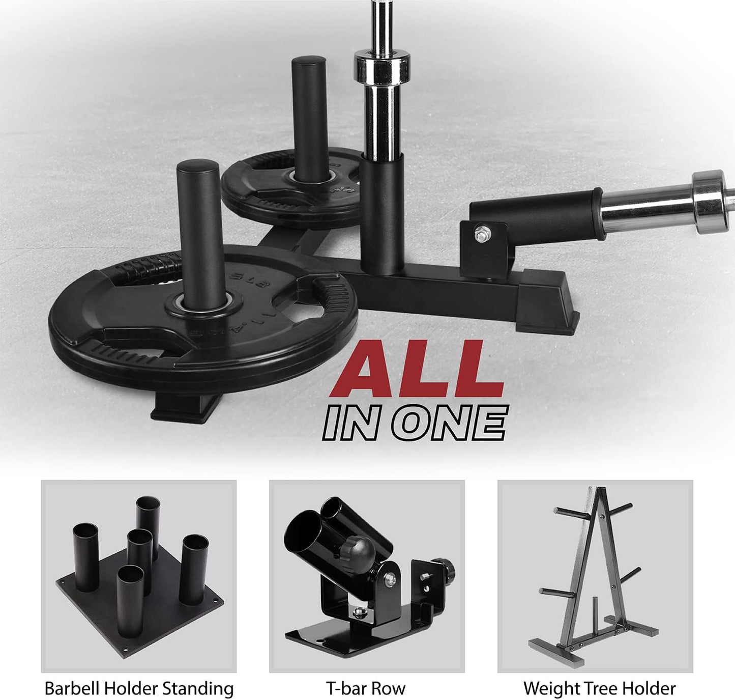 Yes4All Deluxe T-Bar Row Platform – Full 360° Swivel & Easy to Install – Fits 1” Standard and 2” Olympic Bars (8. Black - T-Bar Row Platform + Lock Jaw 1inch & 2inch)