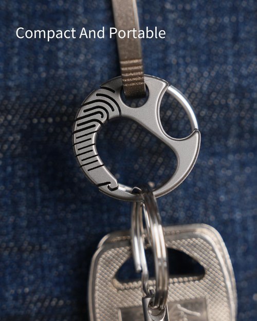 TIKIDESIGN TKKC1 Mini EDC Titanium Keyring, Quick Release Mini Titanium Carabiner Keychain Ring, Micro Carabiner Key Holder for Men