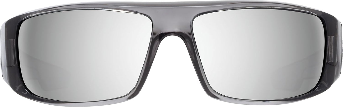 Spy Optic Logan 670939204352 Wrap Sunglasses, 60 mm (Clear Smoke/Happy Gray/Green/Silver Mirror)