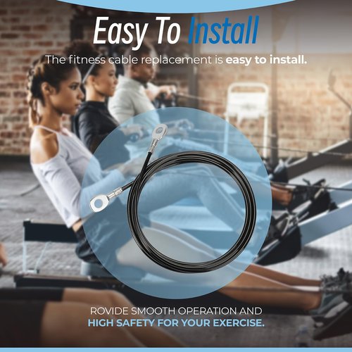 Sconva Fitness Pulley Cable Replacement for All Total Gym Models 1000, 1500, 2000, 3000, XLS Up - Adjustable Home Gym Cable Pulley System Replacement Fitness Cable for Pulley Machine Accessories