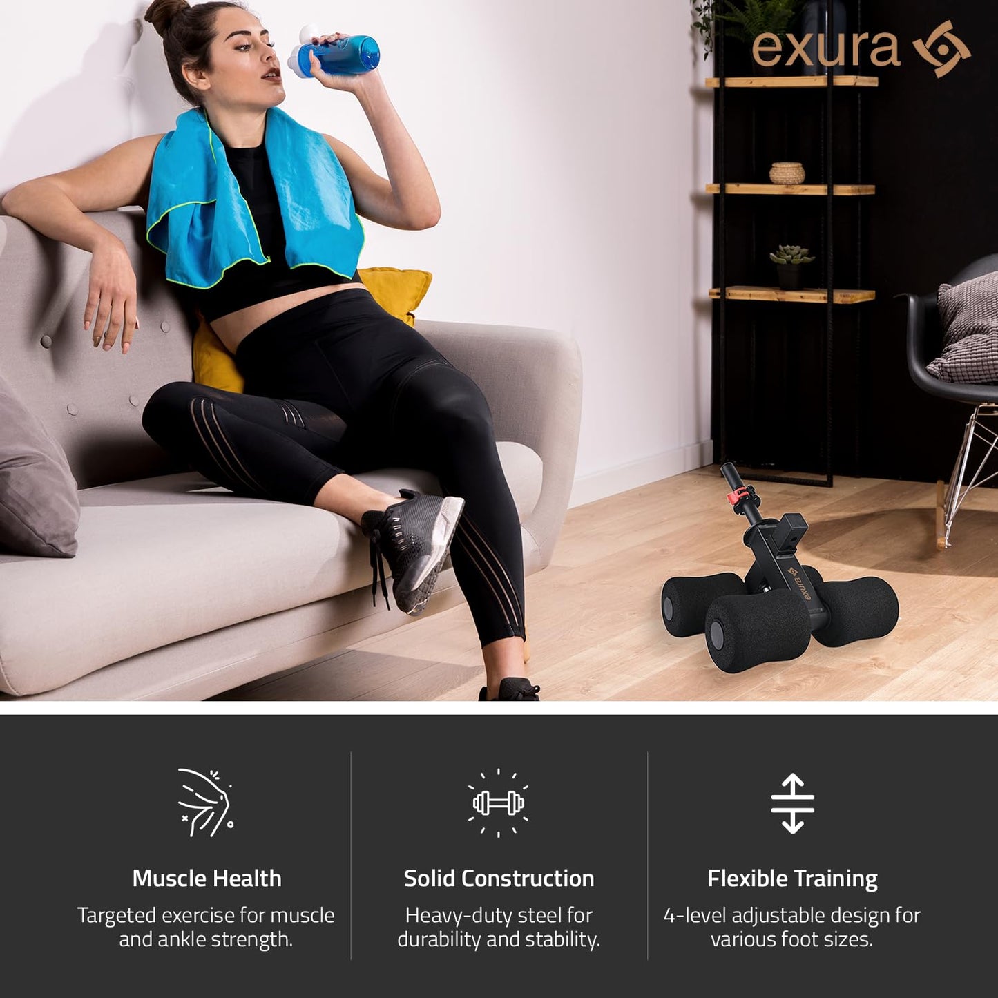 Exura Tib Bar Adjustable Fits Both 2 And 1 Inch Plates, Premium Quality Tibialis Trainer, Calf Raise, Tibialis Bar, Ben Atg Equipment, Atg Tib, Tibialis Raise, Calf Trainer